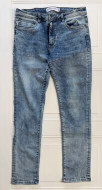 Modern Culture Mens Sz 32x32 Light Wash Retro Stretchy Skinny Denim Jeans